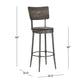 Hillsdale Furniture Jennings Wood and Metal Bar Height Swivel Stool, Rubbed Pewter Metal with Weathered Gray Wood