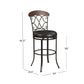 Hillsdale Furniture Dundee Commercial Grade Metal Bar Height Swivel Stool, Dark Coffee