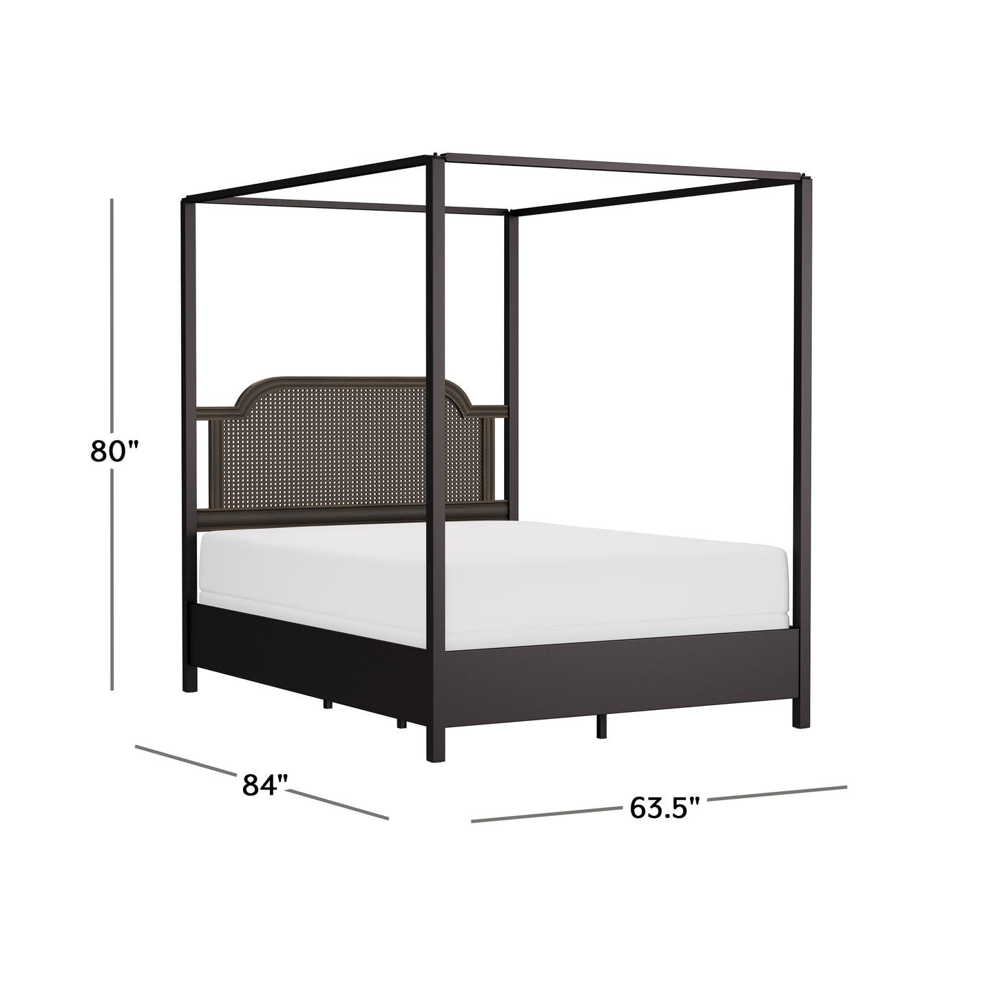 Hillsdale Furniture Melanie Wood and Metal Queen Canopy Bed, Oiled Bronze