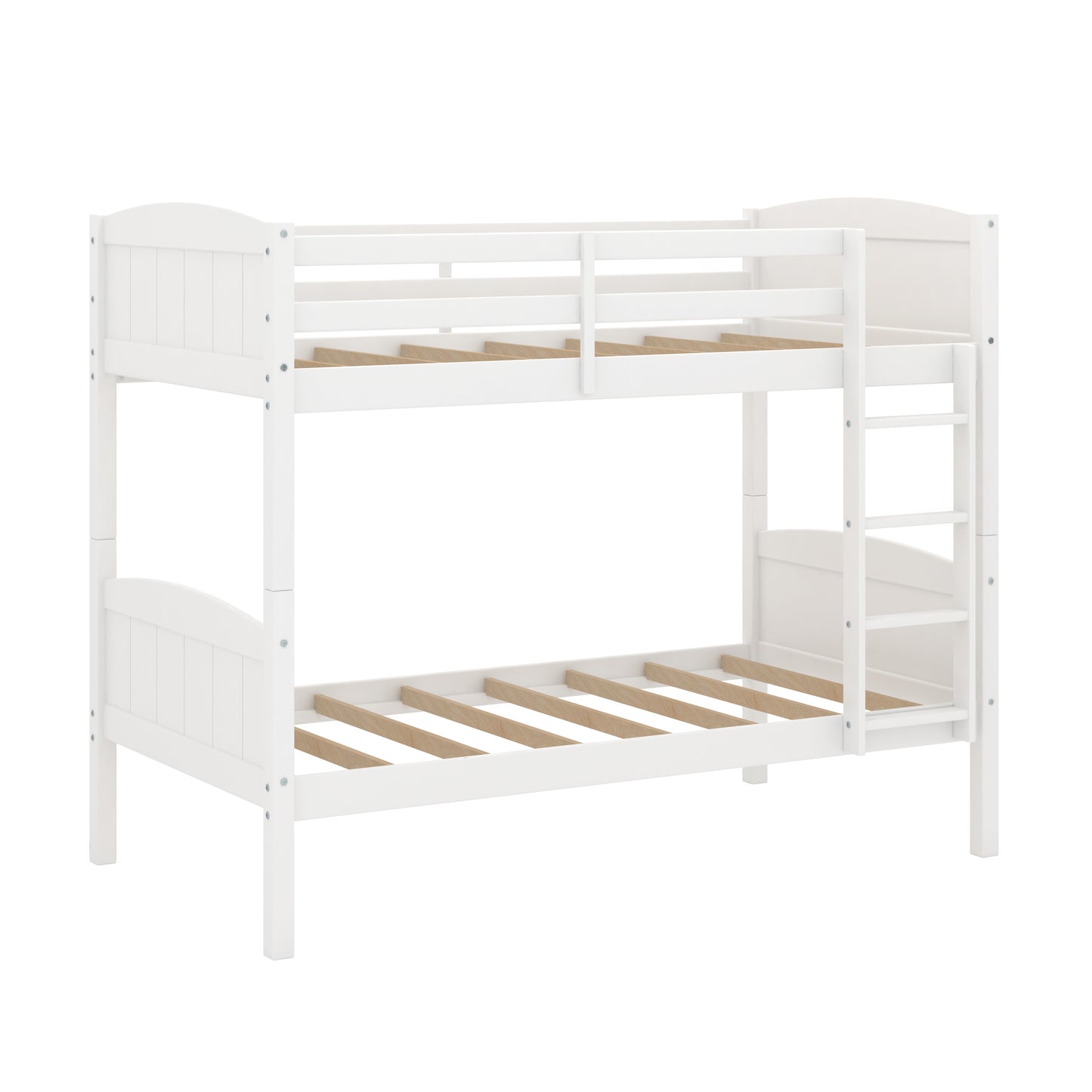 Living Essentials by Hillsdale Alexis Wood Arch Twin Over Twin Bunk Bed, White