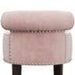 Hillsdale Furniture Lena Wood and Upholstered Vanity Stool, Espresso with Pink Fabric