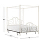 Hillsdale Furniture Dover Full Metal Canopy Bed, Cream