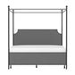 Hillsdale Furniture McArthur King Metal and Upholstered Canopy Bed, Matte Black with Gray Fabric