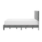 Hillsdale Furniture Crestwood Upholstered Chevron Pleated Platform King Bed with 2 Dual USB Ports, Platinum