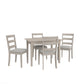 Hillsdale Furniture Spencer Wood 5 Piece Dining Set with Ladder Back Dining Chairs, White Wire Brush