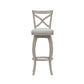 Hillsdale Furniture Ellendale Wood Bar Height Swivel Stool, Aged Gray with Fog Gray Fabric