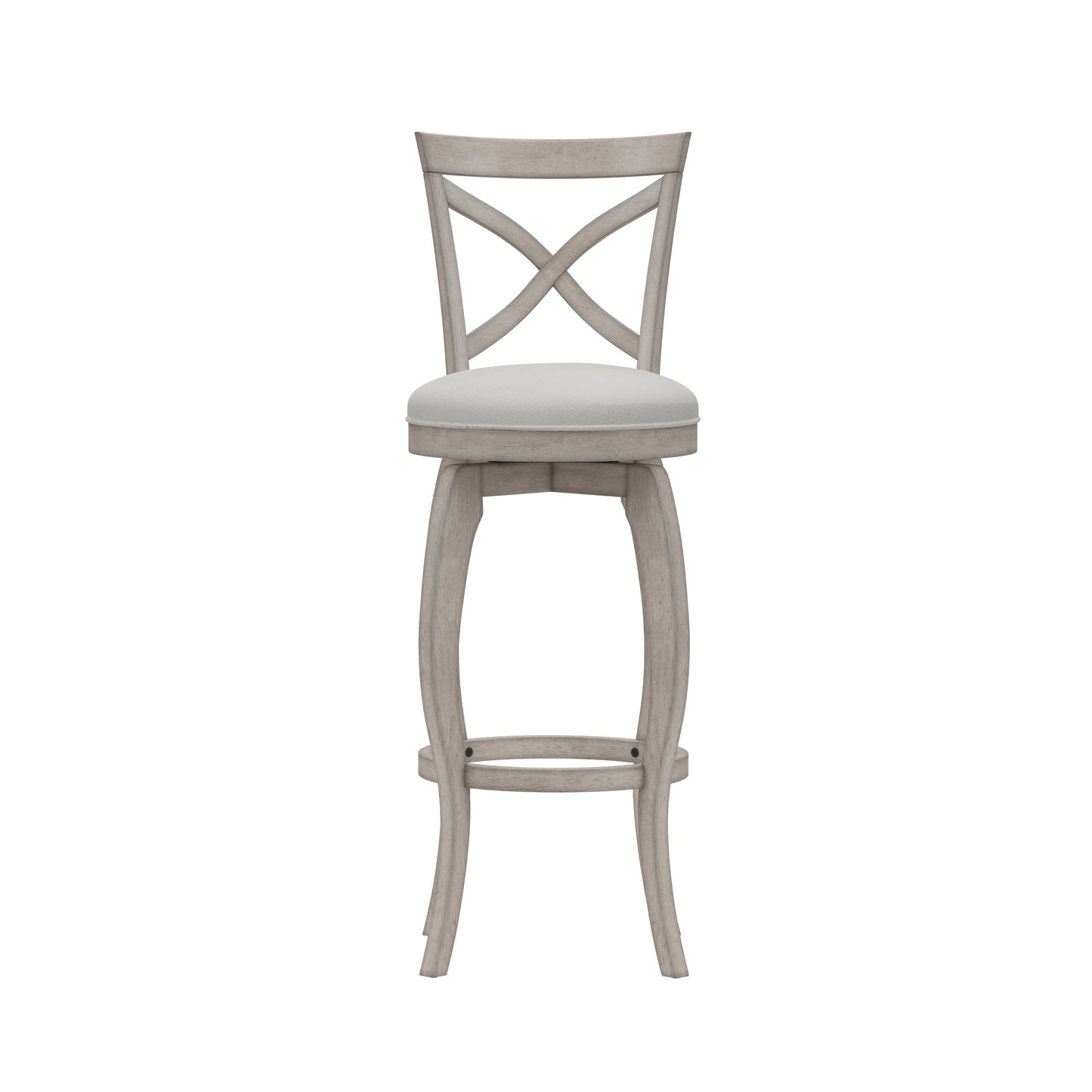 Hillsdale Furniture Ellendale Wood Bar Height Swivel Stool, Aged Gray with Fog Gray Fabric