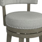 Hillsdale Furniture Lawton Wood Counter Height Swivel Stool, Antique Gray with Ash Gray Fabric