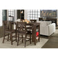 Hillsdale Furniture Spencer Wood 5 Piece Counter Height Dining Set with X Back Stools, Dark Espresso Wire Brush