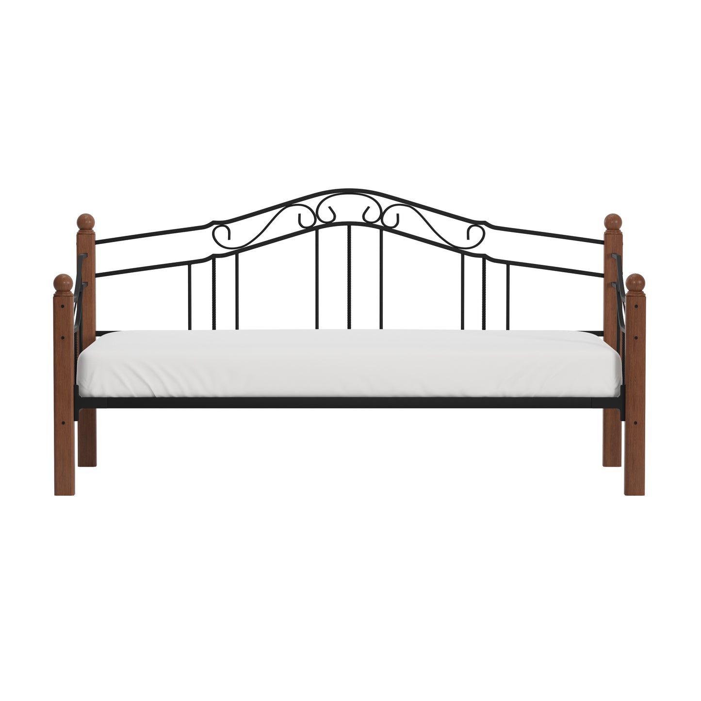 Hillsdale Furniture Madison Wood and Metal Twin Daybed, Black with Cherry Posts