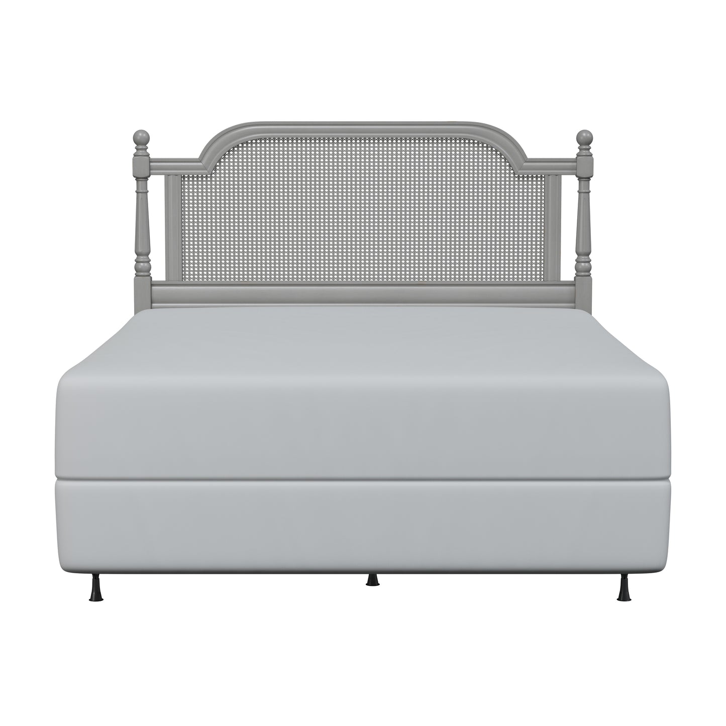 Hillsdale Furniture Melanie Wood and Cane Queen Headboard with Frame, French Gray