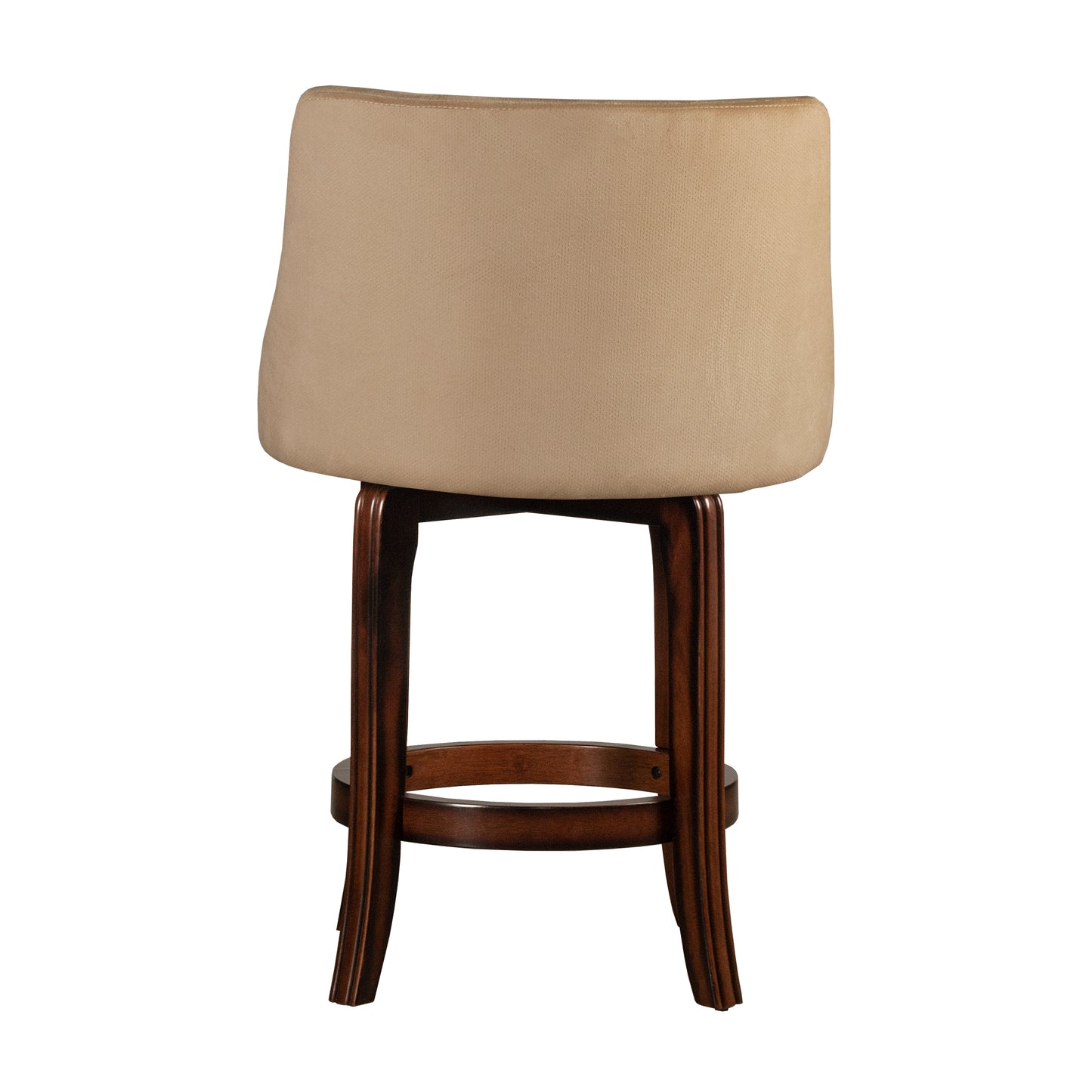 Hillsdale Furniture Napa Valley Wood Counter Height Swivel Stool, Dark Brown Cherry  with Textured Khaki Fabric