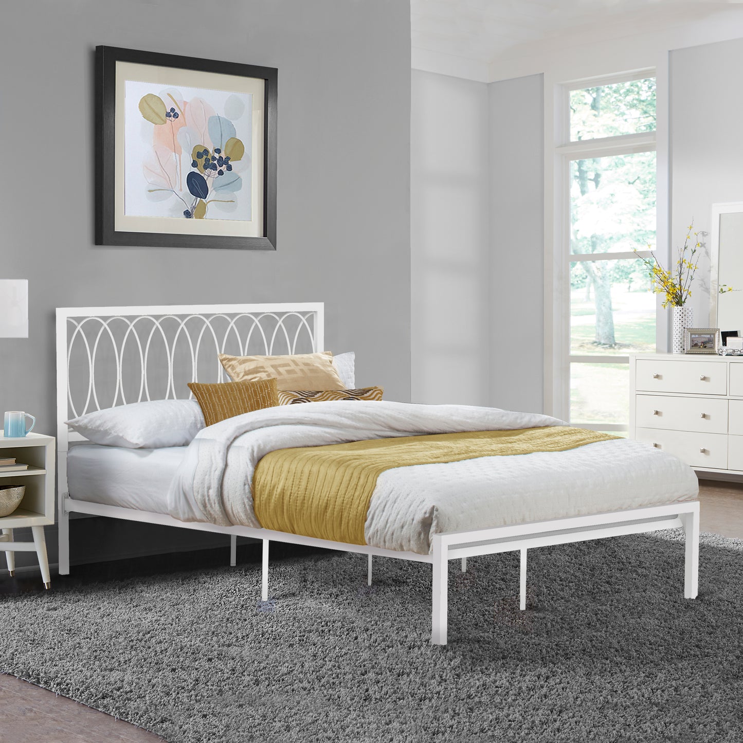 Hillsdale Furniture Naomi Metal Full Bed, White