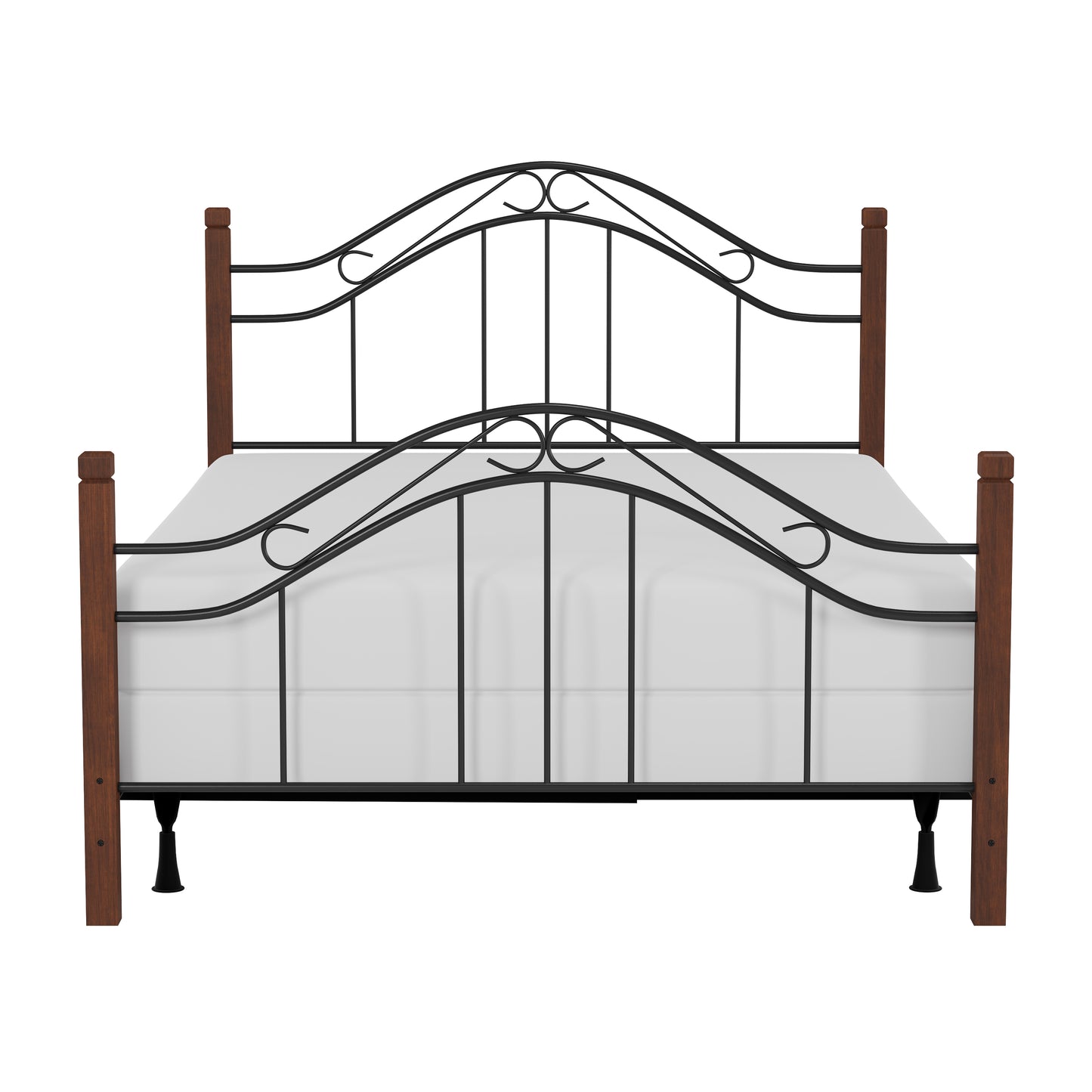 Hillsdale Furniture Matson Full Metal Bed with Cherry Wood Posts, Black