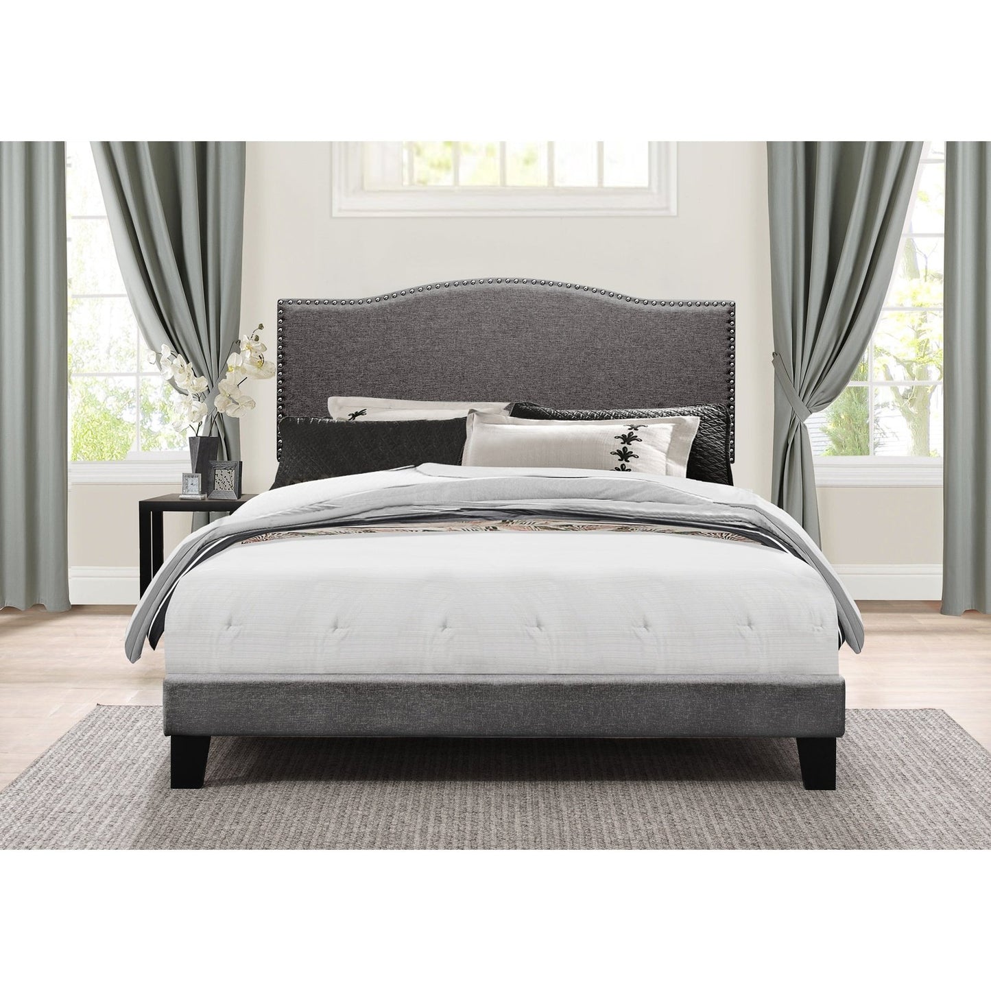 Hillsdale Furniture Kiley Queen Upholstered Bed, Stone