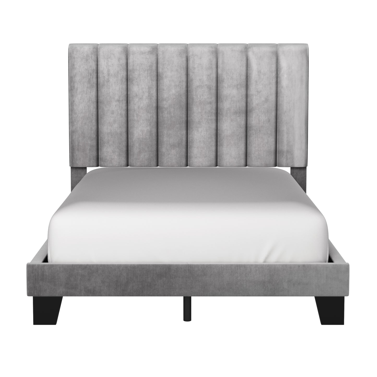 Hillsdale Furniture Crestone Upholstered Full Platform Bed, Silver/Gray