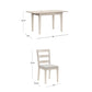 Hillsdale Furniture Spencer Wood 5 Piece Dining Set with Ladder Back Dining Chairs, White Wire Brush