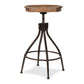 Hillsdale Furniture Worland Metal Backless Adjustable Height Swivel Stool, Brown Metal with Walnut Finished Wood