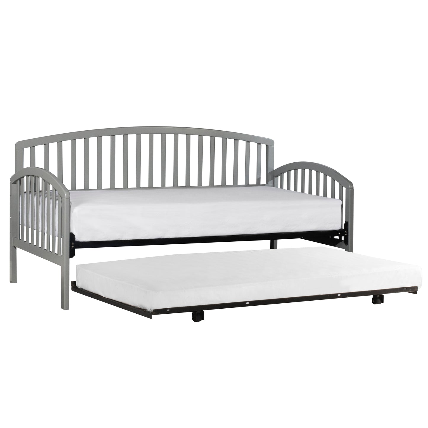 Hillsdale Furniture Carolina Wood Twin Daybed with Roll Out Trundle, Gray