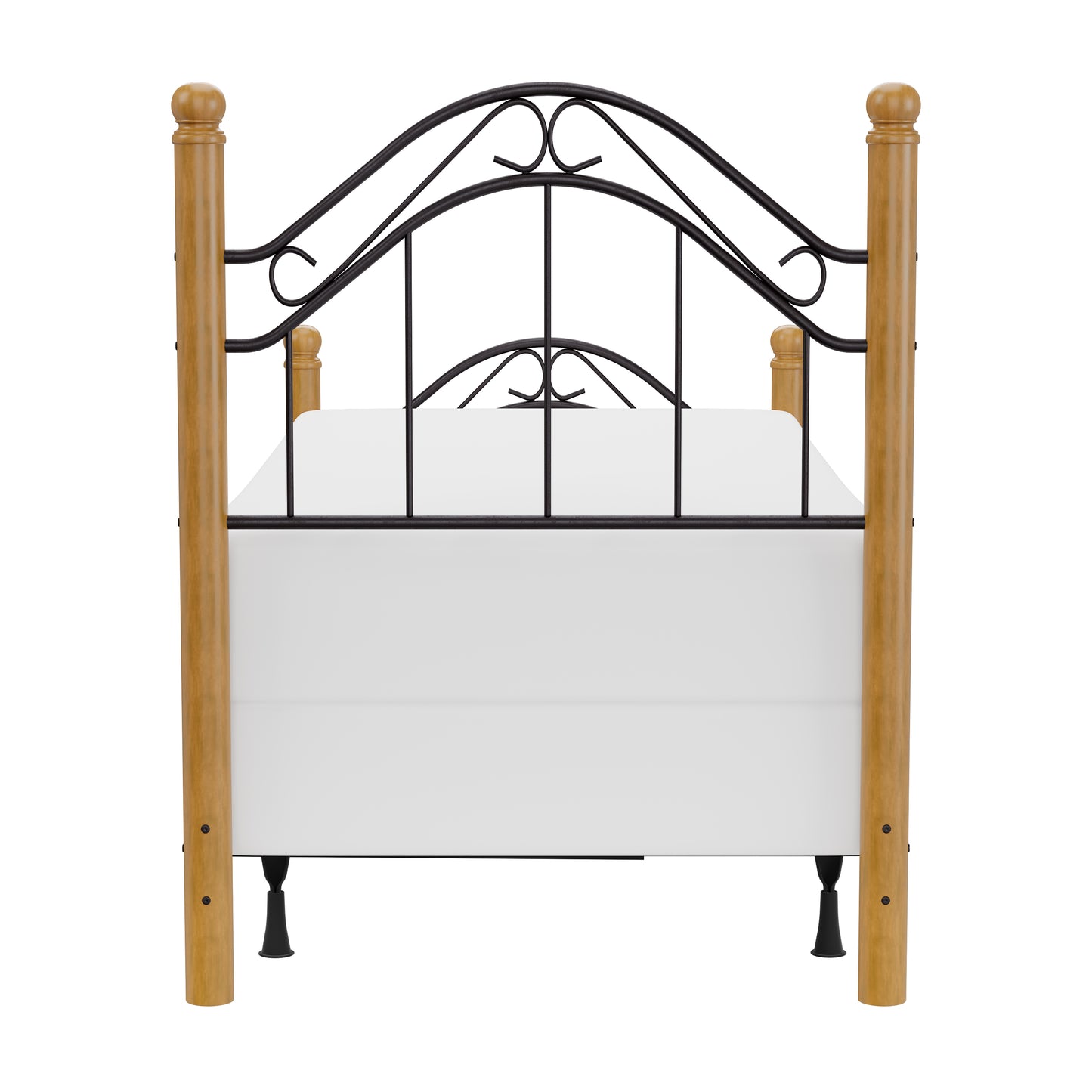 Hillsdale Furniture Winslow Twin Metal Bed with Oak Posts, Black