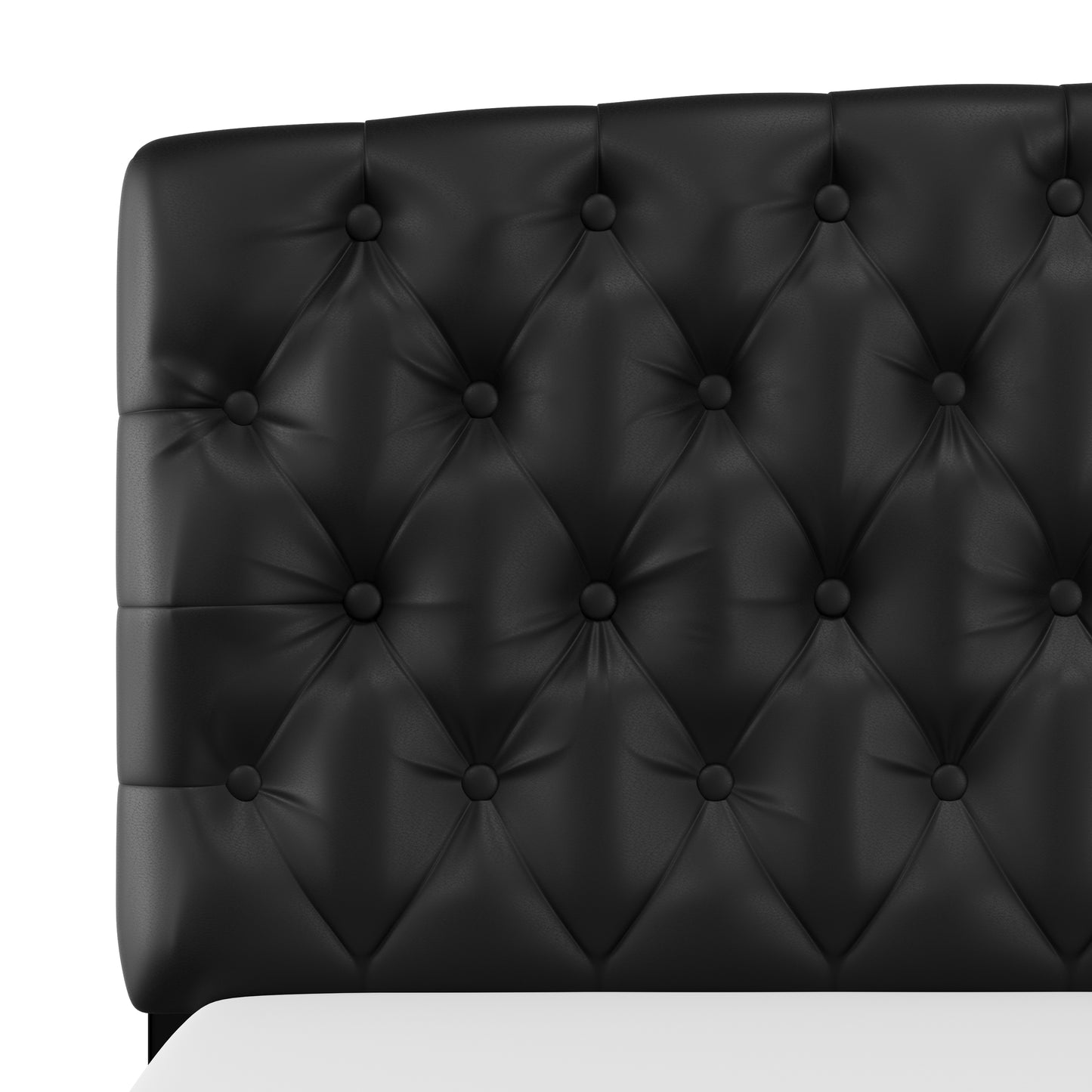 Hillsdale Furniture Hawthorne Queen Upholstered Headboard with Frame, Black Faux Leather