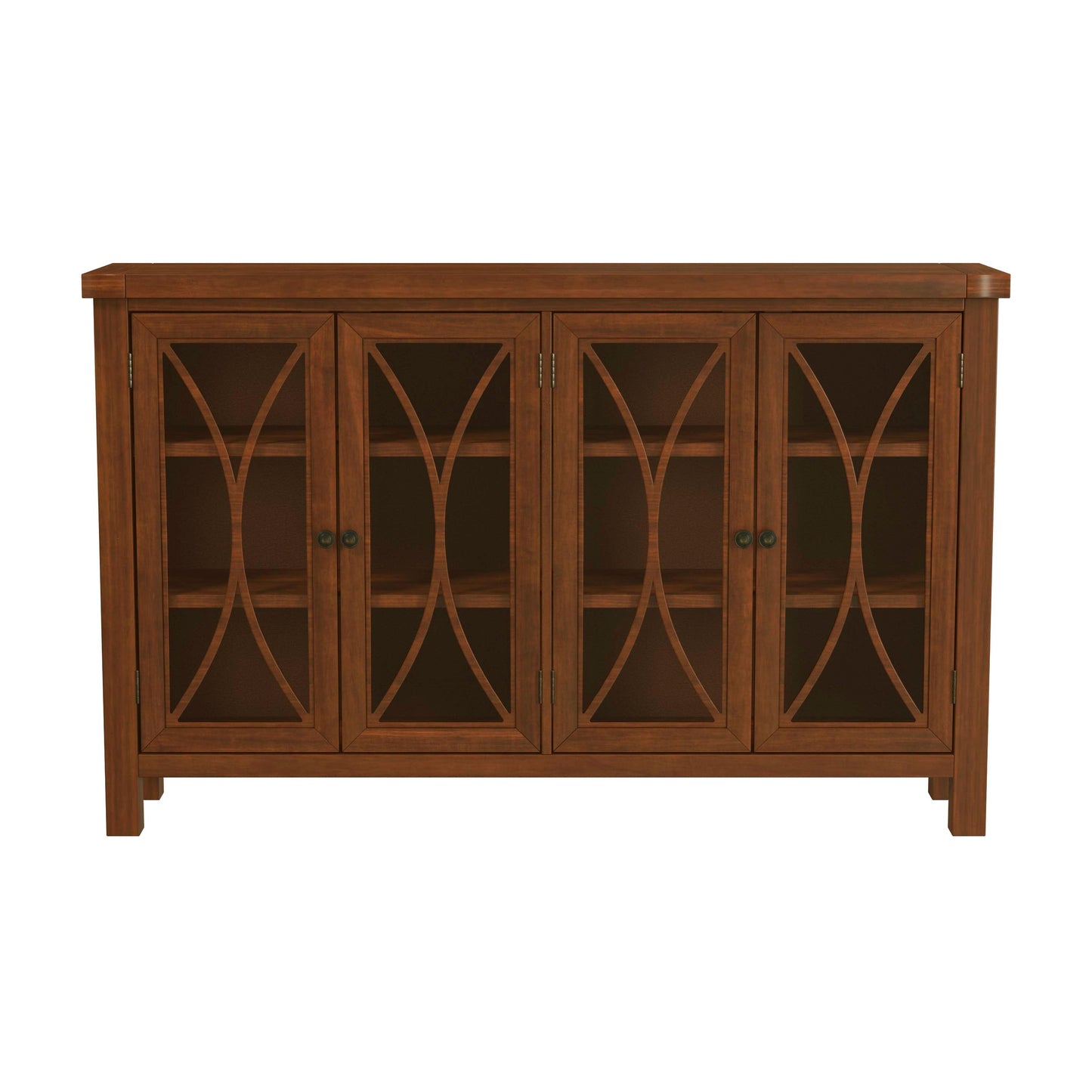 Hillsdale Furniture Bayside Wood 4 Door Console Cabinet, Rustic Mahogany