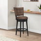 Hillsdale Furniture Kaede Wood and Upholstered Bar Height Swivel Stool, Black with Chestnut Faux Leather