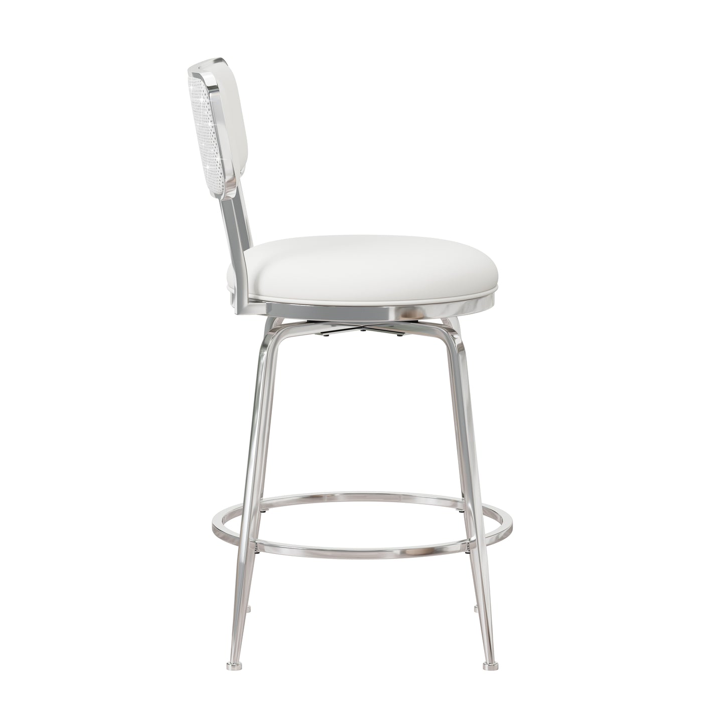 Hillsdale Furniture Baltimore Metal and Upholstered Swivel Counter Height Stool, Chrome