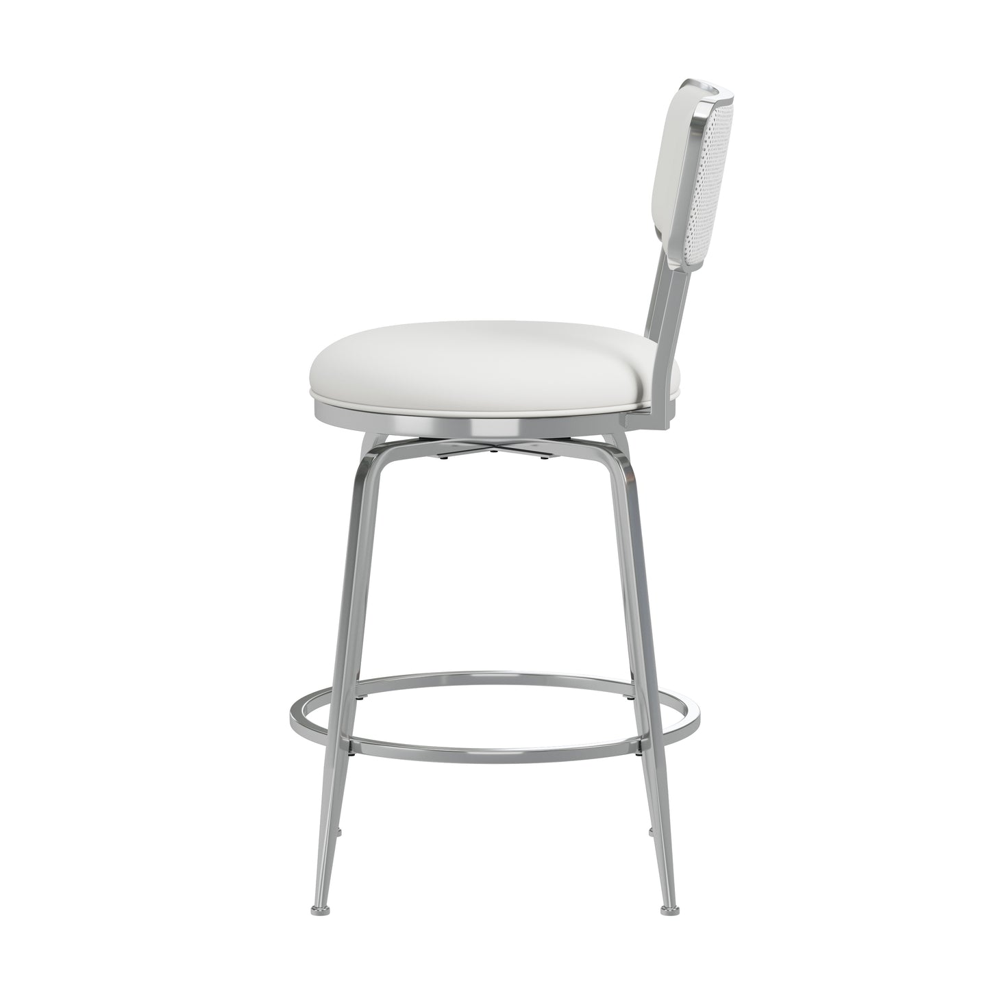 Hillsdale Furniture Baltimore Metal and Upholstered Swivel Counter Height Stool, Chrome