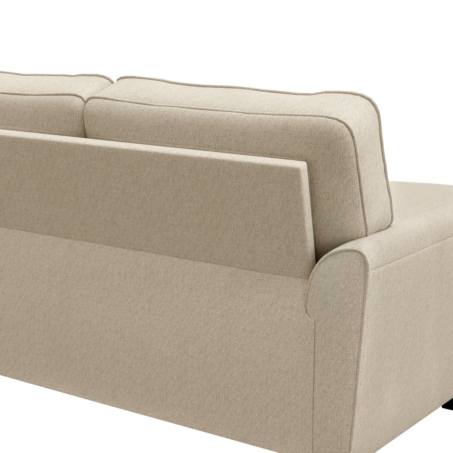 Hillsdale Furniture Upholstered Reversible Chaise Sectional with Storage Ottoman, Putty