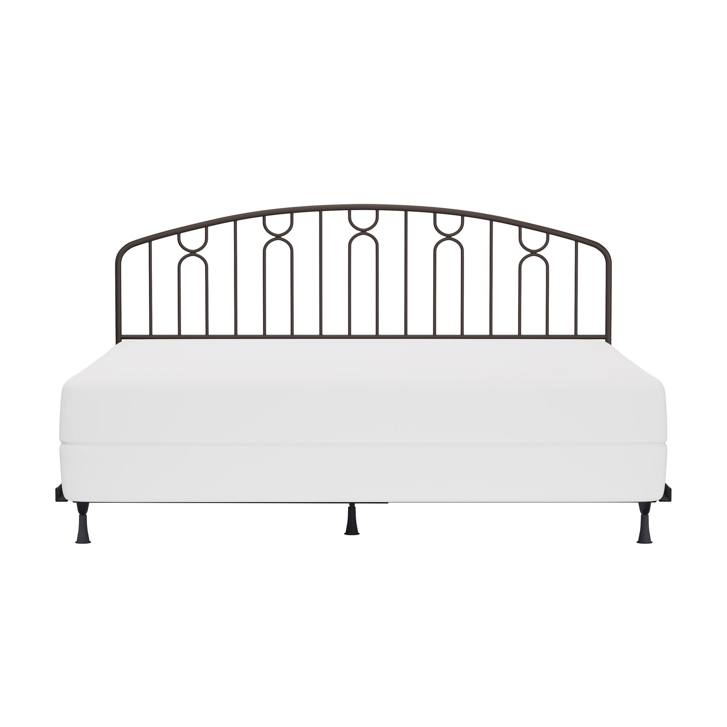 Hillsdale Furniture Riverbrooke Metal Arch Scallop King Headboard with Frame, Bronze