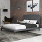 Hillsdale Furniture Muellen Upholstered Platform Queen Bed with 2 Dual USB Ports, Graphite Gray Vinyl