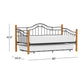 Hillsdale Furniture Winsloh Metal Twin Daybed with Roll Out Trundle, Medium Oak