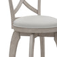 Hillsdale Furniture Ellendale Wood Bar Height Swivel Stool, Aged Gray with Fog Gray Fabric