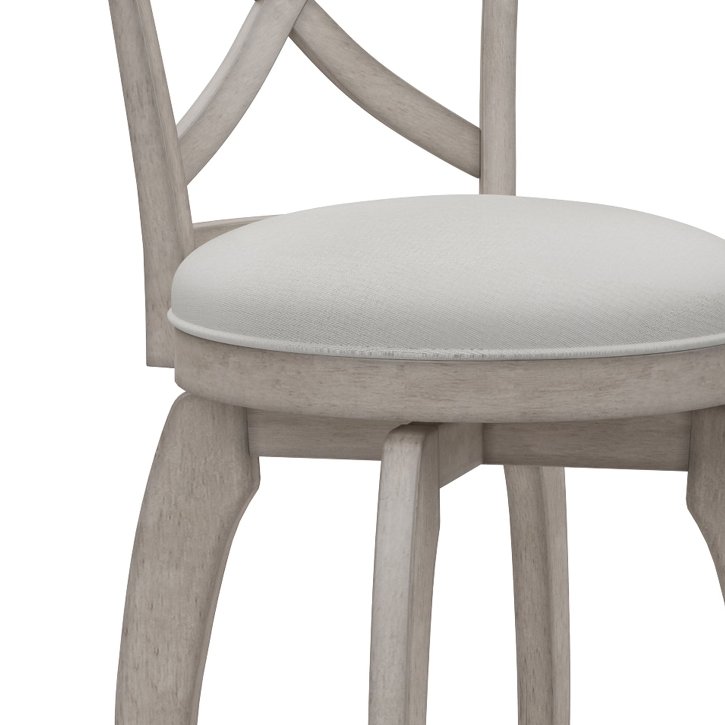 Hillsdale Furniture Ellendale Wood Bar Height Swivel Stool, Aged Gray with Fog Gray Fabric