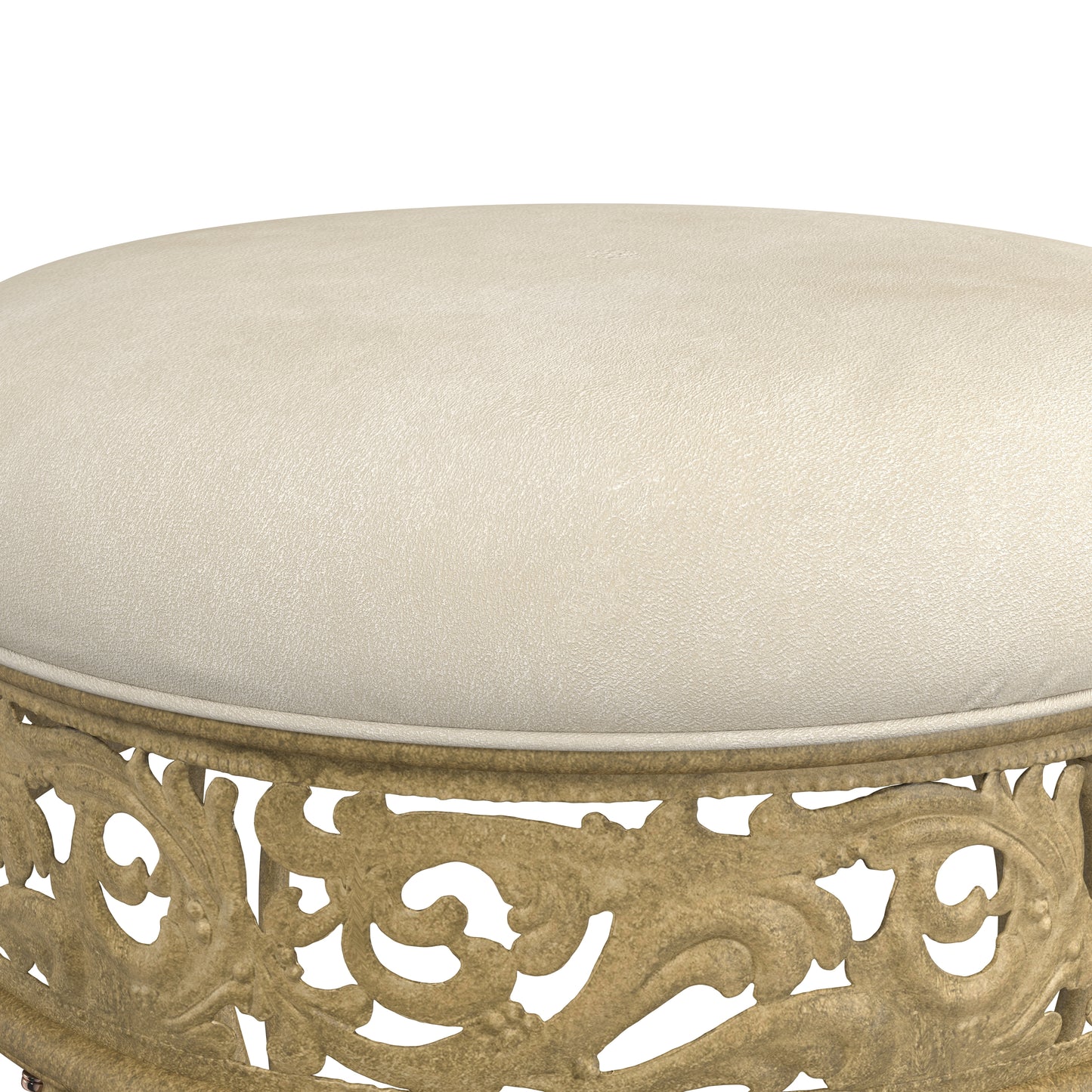 Hillsdale Furniture Villa III Backless Metal Vanity Stool, Antique Beige