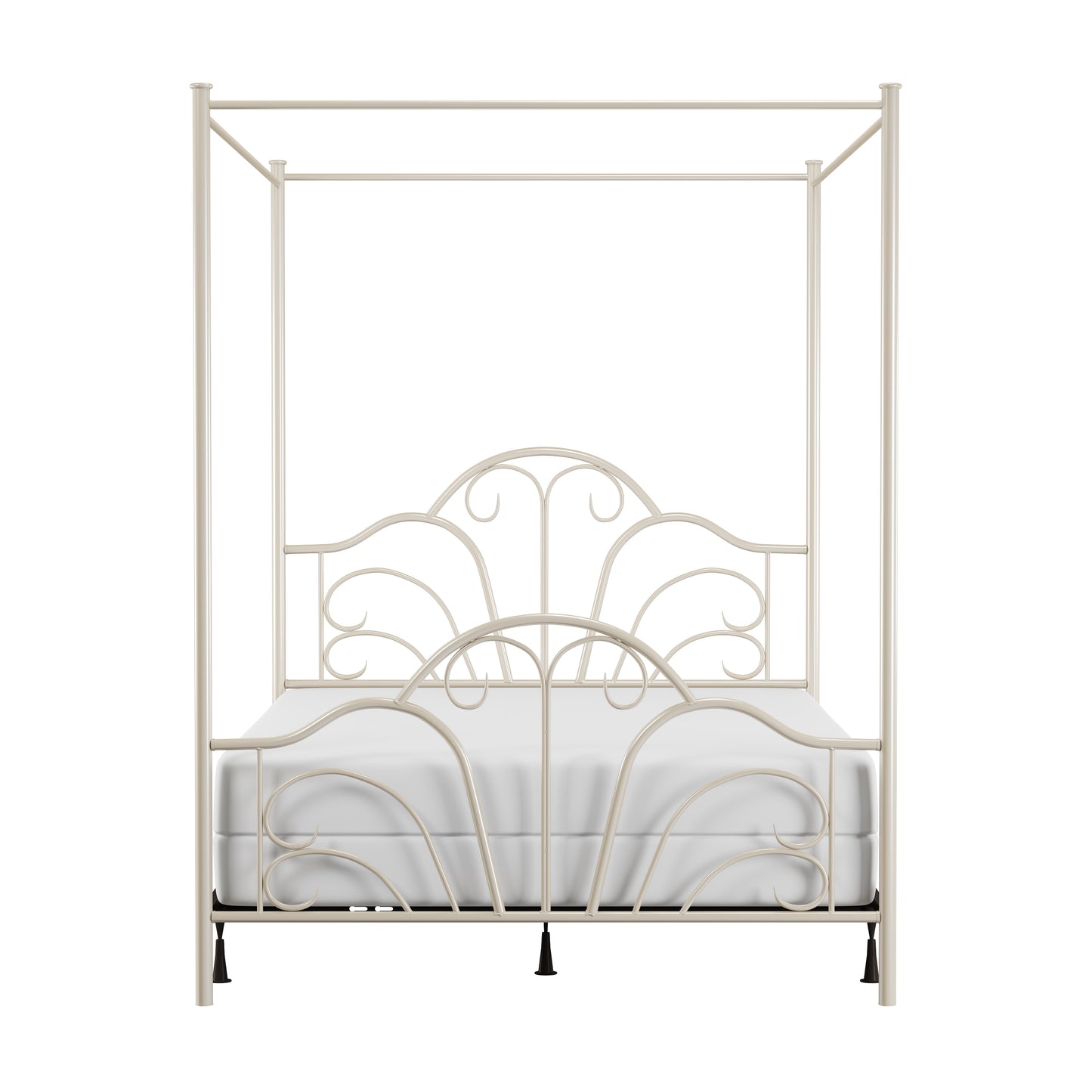 Hillsdale Furniture Dover Queen Metal Canopy Bed, Cream