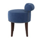 Hillsdale Furniture Lena Wood and Upholstered Vanity Stool, Espresso with Blue Velvet