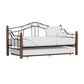 Hillsdale Furniture Madison Wood and Metal Twin Daybed with Roll Out Trundle, Black with Cherry Posts