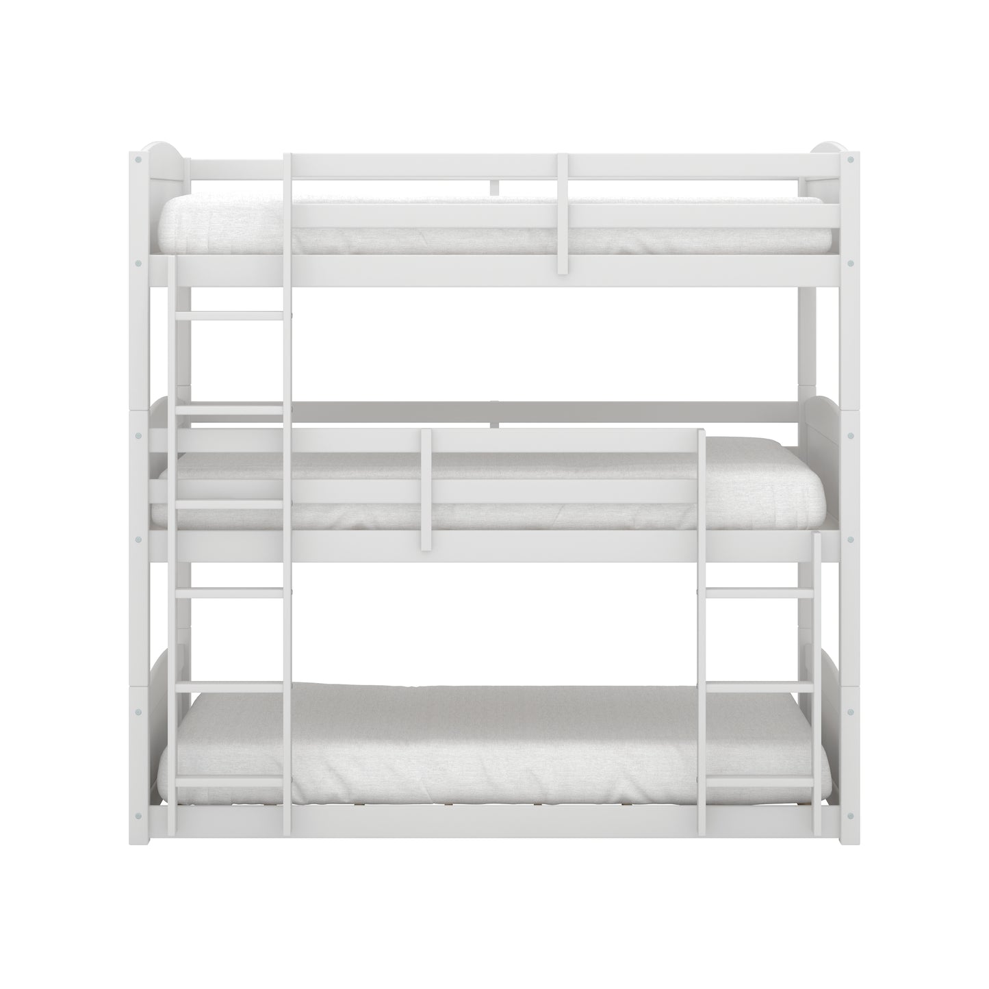 Living Essentials by Hillsdale Alexis Wood Arch Triple Twin Bunk Bed, White