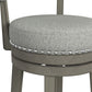 Hillsdale Furniture Lawton Wood Bar Height Swivel Stool, Antique Gray with Ash Gray Fabric