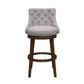 Hillsdale Furniture Halbrooke Wood Swivel Bar Height Stool, Gray Fabric