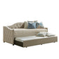 Hillsdale Furniture Jamie Upholstered Twin Daybed with Trundle, Cream