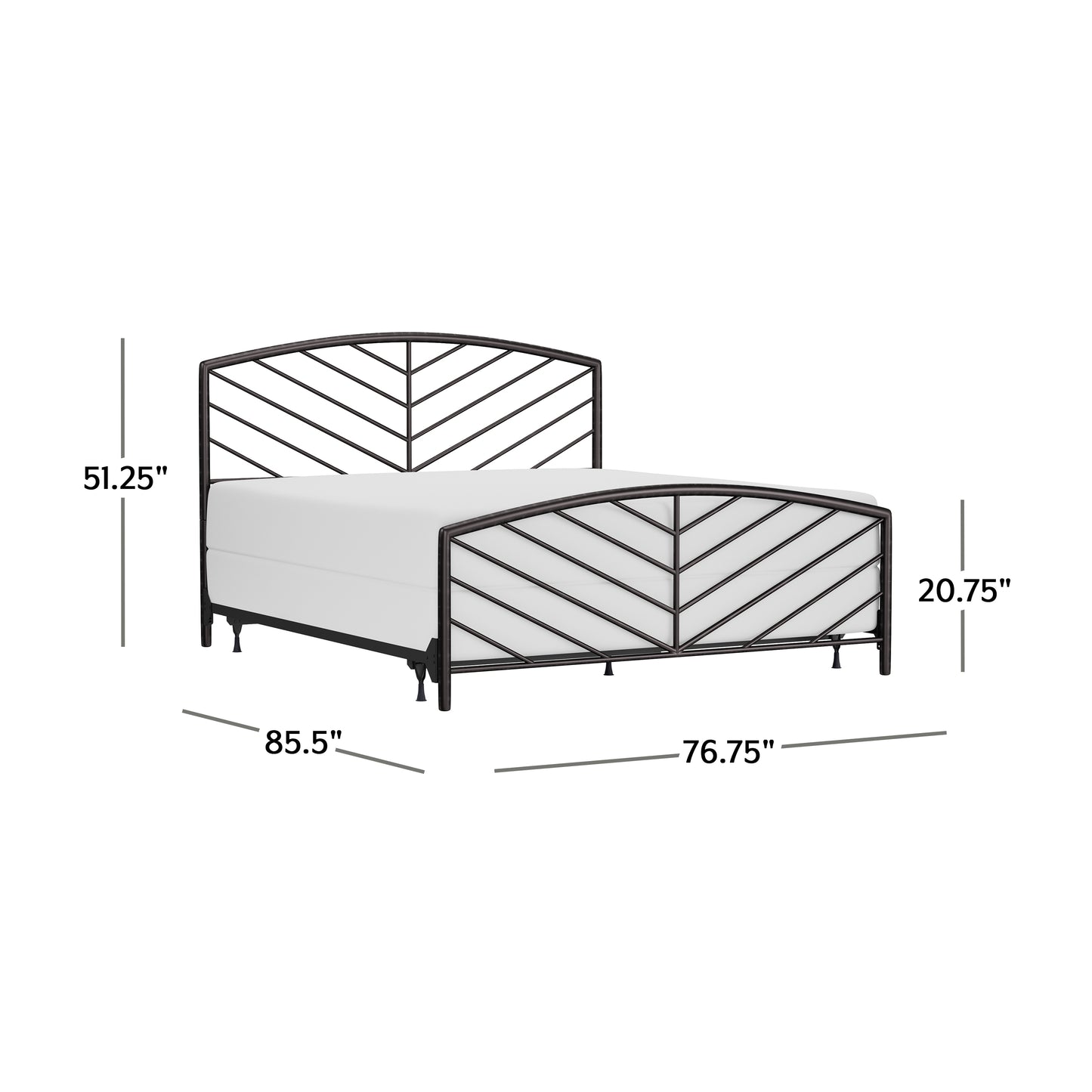 Hillsdale Furniture Essex Metal King Bed, Gray Bronze