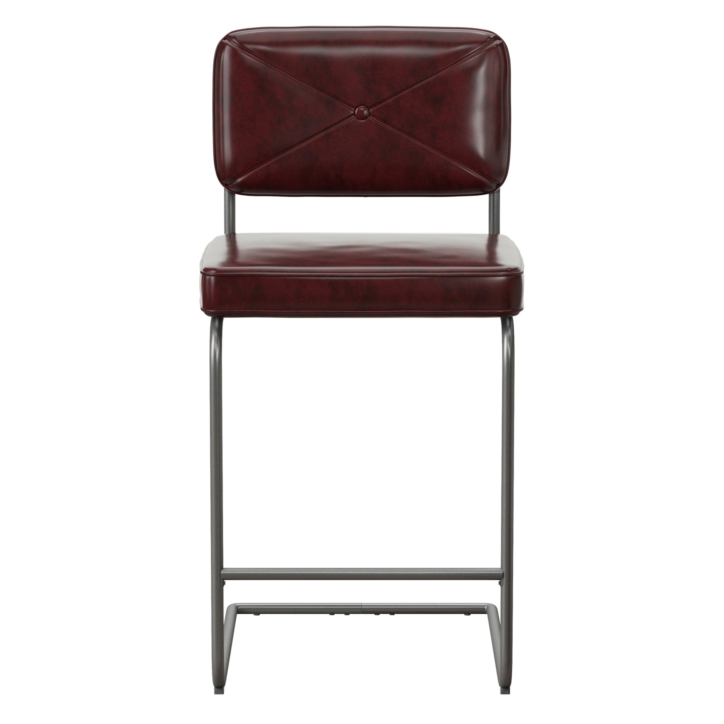 Hillsdale Furniture Breuer Metal Counter Height Stools, Set of 2, Burgundy