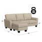 Hillsdale Furniture Upholstered Reversible Chaise Sectional with Storage Ottoman, Putty