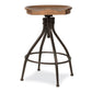 Hillsdale Furniture Worland Metal Backless Adjustable Height Swivel Stool, Brown Metal with Walnut Finished Wood