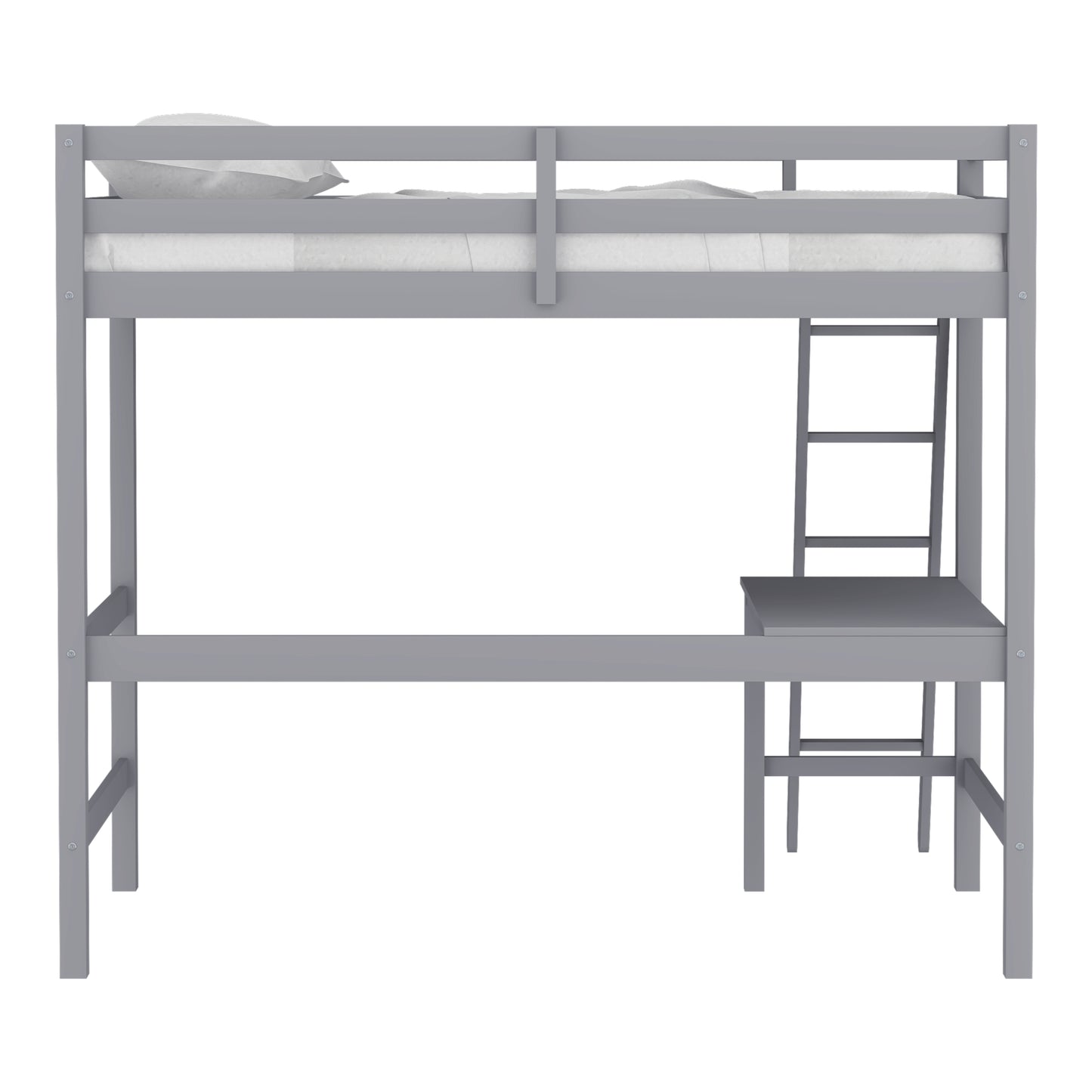 Hillsdale Kids and Teen Caspian Wood Twin Loft Bed, Gray