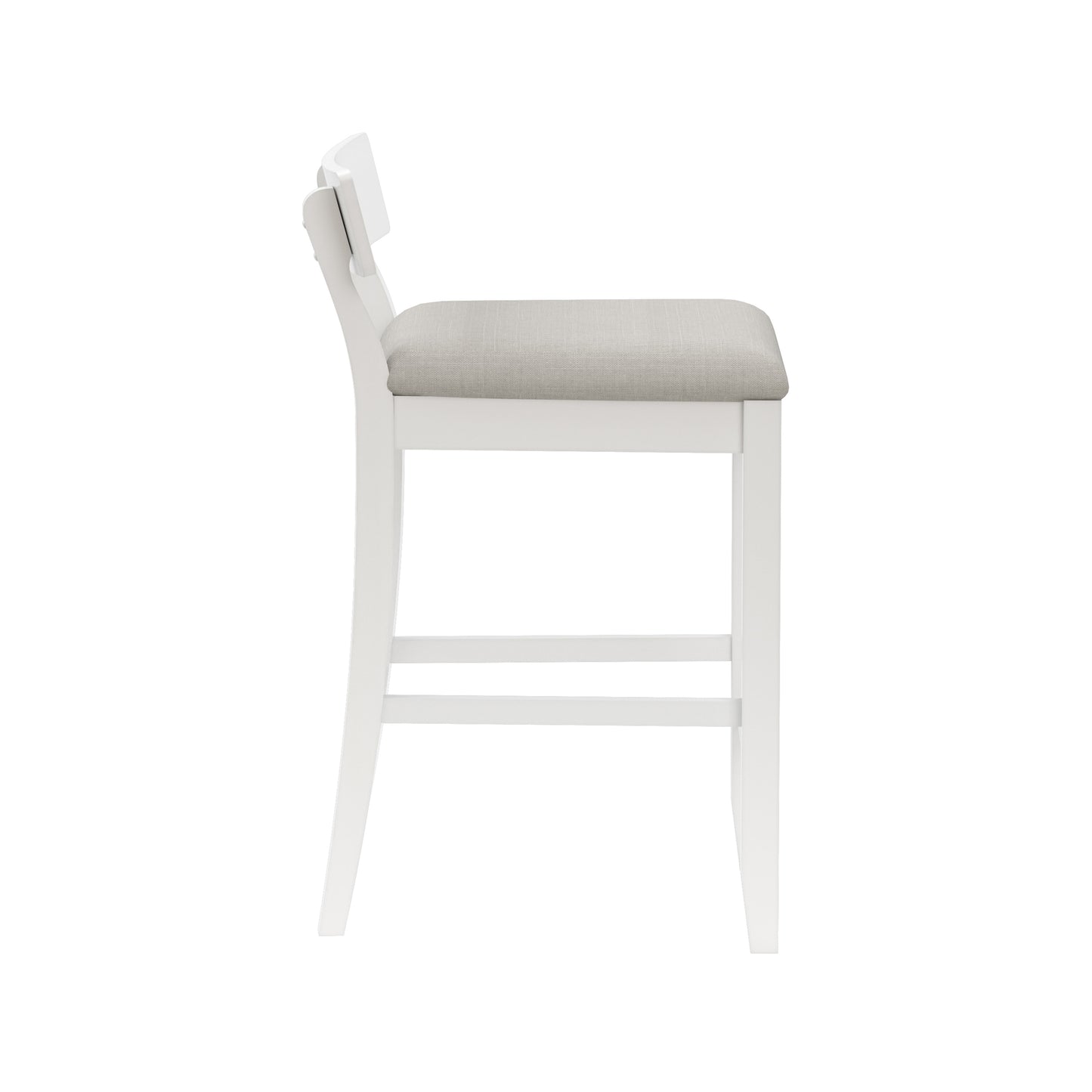 Hillsdale Furniture Warren Wood and Upholstered Counter Height Stool, Sea White