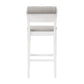 Hillsdale Furniture Clarion Wood and Upholstered Panel Back Bar Height Stool, Sea White